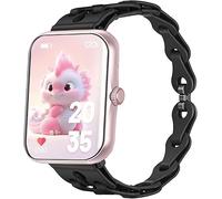 Lamshaw Correa para Alutoria/Ucani/PTHTECHUS S80K SmartWatch Reloj inteligente 1,83 Pulgadas-Cinturón de Silicona Elástica con Liberación Rápida,Correa Hueca Transpirable y Suave (Negro)