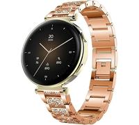 Lamshaw Correa para Hama Reloj Inteligente Correa Metálica Elegante con Cristales para Mujer-Liberación Rápida- Compatible con Hama 7000 Smartwatch 1,32" (Oro rosa)