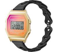 Lamshaw Correa para ICE digit retro sunset SmartWatch-Cinturón de Silicona Elástica con Liberación Rápida,Correa Hueca Transpirable y Suave (Negro)