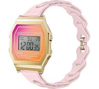 Lamshaw Correa para ICE digit retro sunset SmartWatch-Cinturón de Silicona Elástica con Liberación Rápida,Correa Hueca Transpirable y Suave (Rosa)