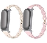 Lamshaw Correa para NotePin AI Voice Recorder -Cinturón de Silicona Elástica con Liberación Rápida, Correa Hueca Transpirable y Suave (Blanco+Rosa)