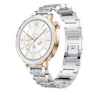 Lamshaw Correa para OPPO Watch X2 Mini- Correa Metálica Elegante con Cristales para Mujer-Liberación Rápida- Compatible con OPPO X2 Mini/ X2/X/2/SE,para Oneplus Watch 3/2/2R (Plateado, 18mm)