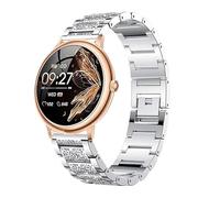Lamshaw Correa para RUXINGX Reloj inteligente - Correa Metálica Elegante con Cristales para Mujer-Liberación Rápida- Compatible con RUXINGX AK98 Reloj Inteligente Mujer 1,19 pulgadas (Plateado)