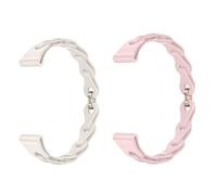 Lamshaw Correa para SaveFamily Slim 4G/SaveFamily Enjoy Smartwatch-Cinturón de Silicona Elástica con Liberación Rápida,Correa Hueca Transpirable y Suave (Blanco+Rosa)