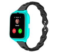 Lamshaw Correa para SPC SMARTEE 4G KIDS Smartwatch-Cinturón de Silicona Elástica con Liberación Rápida,Correa Hueca Transpirable y Suave (Negro)