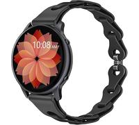 Lamshaw Correa para TUYOMA Smartwatch-22mm Cinturón de Silicona Elástica con Liberación Rápida, Correa Hueca Transpirable y Suave,Compatible con Reloj Inteligente TUYOMA LW36 Smartwatch-1.32" (Negro)