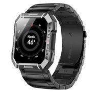 Lamshaw Correas Compatible con Blackview Smartwatch W60-2.01",No Gap Hombre,Metal Metálica Acero Reloj Repuesto Inteligente Smartwatch Pulseras (Negro)