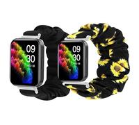 Lamshaw Correas Compatible con RUIMEN D1,Correa Elástica Ajustable Recambio Scrunchie para Mujeres y Hombres (Negro+Girasol)