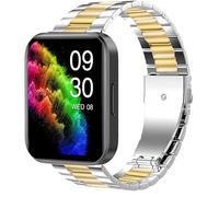 Lamshaw Correas Compatible con RUIMEN D1,No Gap Hombre, Mujer Metal Metálica Acero Reloj Repuesto Inteligente Smartwatch Pulseras (Oro plateado)