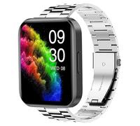Lamshaw Correas Compatible con RUIMEN D1,No Gap Hombre, Mujer Metal Metálica Acero Reloj Repuesto Inteligente Smartwatch Pulseras (Plateado)