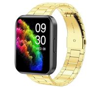 Lamshaw Correas Compatible con RUIMEN D1,No Gap Hombre, Mujer Metal Metálica Acero Reloj Repuesto Inteligente Smartwatch Pulseras (Oro)