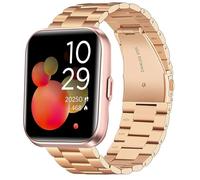Lamshaw Correas Compatible con Tensky Smartwatch ID208 Plus-1.8",No Gap Hombre, Mujer Metal Metálica Acero Reloj Repuesto Inteligente Smartwatch Pulseras (Oro rosa)