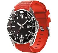 Lamshaw Correas de Clásico Silicona Compatible con Casio MDV106 Correas, Compatible con Casio MDV106-1AV / MTP-VD01 Watch Correa Deportivas Suave de Repuesto para Mujeres y Hombres (Rojo)