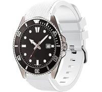 Lamshaw Correas de Clásico Silicona Compatible con Casio MDV106 Correas, Compatible con Casio MDV106-1AV / MTP-VD01 Watch Correa Deportivas Suave de Repuesto para Mujeres y Hombres (Blanco)