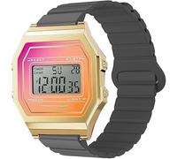 Lamshaw Correas de Compatible con ICE digit retro sunset SmartWatch Correas,Correa Deportivas Magnético Silicona, Suave de Repuesto para Mujeres y Hombres (Negro)