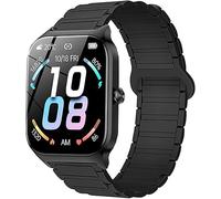 Lamshaw Correas de Compatible con Liufiueq/Popglory/CASCHO P125 Reloj Inteligente 22mm Correas,Correa Deportivas Magnético Silicona,Suave de Repuesto para Mujeres y Hombres (Negro)