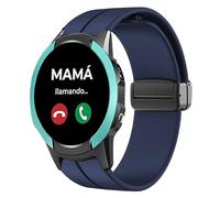 Lamshaw Correas de Compatible con SaveFamily Slim 4G/SaveFamily Enjoy Reloj Inteligente Correas,Correa Deportivas Magnético Silicona,Suave de Repuesto para Mujeres y Hombres (Azul)