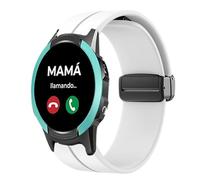 Lamshaw Correas de Compatible con SaveFamily Slim 4G/SaveFamily Enjoy Reloj Inteligente Correas,Correa Deportivas Magnético Silicona,Suave de Repuesto para Mujeres y Hombres (Blanco)