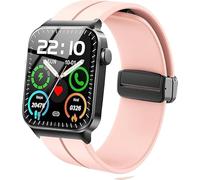 Lamshaw Correas de Compatible con VKAROOD T50S/Donerton T50S/T50H/Uaue T50S Smartwatch 1.85" Pulgadas,Correa Deportivas Magnético Silicona, Suave de Repuesto para Mujeres y Hombres (Rosa)
