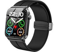 Lamshaw Correas de Compatible con VKAROOD T50S/Donerton T50S/T50H/Uaue T50S Smartwatch 1.85" Pulgadas,Correa Deportivas Magnético Silicona, Suave de Repuesto para Mujeres y Hombres (Negro)