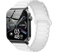 Lamshaw Correas de Compatible con VKAROOD T50S/Donerton T50S/T50H/Uaue T50S Smartwatch 1.85" Pulgadas,Correas-Correa Deportivas Magnético Silicona Suave de Repuesto para Mujeres y Hombres (Blanco)