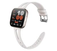 Lamshaw Correas de Cuero Compatible con Ama@zfit bip 6 Correa,Compatible con 20mm,22mm,Diseño de Cuero Genuino Correa de Repuesto Slim para Mujeres (Blanco, 20MM)