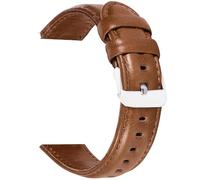 Lamshaw Correas de Cuero Compatible con amazfit T-Rex 3,Diseño de Cuero Genuino Correa de Repuesto para Mujeres y Hombres (Marrón)