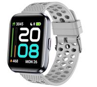 Lamshaw Correas de Deportiva Silicona Compatible con Tensky Smartwatch ID208 Plus-1.8" Correas, Correa Deportivas Suave de Repuesto para Mujeres y Hombres (gris)