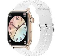 Lamshaw Correas de Lace Silicona Compatible con ICE smart 2.0 1.96''pulgadas SmartWatch Correas, Correa Respirable,Deportivas Suave de Repuesto para Mujeres y Hombres (Blanco)