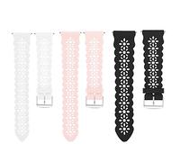 Lamshaw Correas de Lace Silicona Compatible con ICE smart 2.0 1.96''pulgadas SmartWatch Correas, Correa Respirable,Deportivas Suave de Repuesto para Mujeres y Hombres (Negro+Blanco+Rosa)
