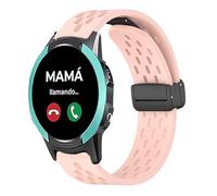 Lamshaw Correas de Repuesto Compatibles con SaveFamily Reloj Inteligente - Banda de Silicona Transpirable, Ajustable y Cómoda - Compatible con SaveFamily Slim 4G/SaveFamily Enjoy 18mm Correas (Rosa)