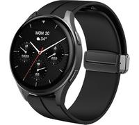 Lamshaw Correas de Respirable Silicona Compatible con Hama Smartwatch 8900 1,32"/ 8900 1,43" 18mm/20mm Correas,Correa Deportivas Suave de Repuesto para Mujeres y Hombres (Negro, 18mm)