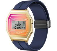 Lamshaw Correas de Respirable Silicona Compatible con ICE digit retro sunset SmartWatch Correas,Correa Deportivas Suave de Repuesto para Mujeres y Hombres (Azul)