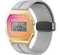 Lamshaw Correas de Respirable Silicona Compatible con ICE digit retro sunset SmartWatch Correas,Correa Deportivas Suave de Repuesto para Mujeres y Hombres (Gris)