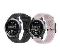 Lamshaw Correas de Respirable Silicona Compatible con Mibro GS Explorer S/Mibro GS Pro 2 / Mibro GS Active 2 Watch Correas, Correa Deportivas Suave de Repuesto para Mujeres y Hombres (Negro+Rosa)