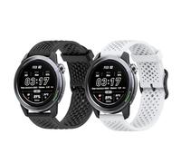 Lamshaw Correas de Respirable Silicona Compatible con Mibro GS Explorer S/Mibro GS Pro 2 / Mibro GS Active 2 Watch Correas, Correa Deportivas Suave de Repuesto para Mujeres y Hombres (Negro+Blanco)