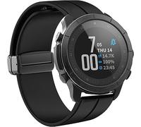 Lamshaw Correas de Respirable Silicona Compatible con Wahoo ELEMNT Rival Smartwatch 22mm Correas,Correa Deportivas Suave de Repuesto para Mujeres y Hombres (Negro)