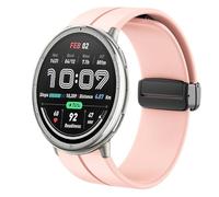 Lamshaw Correas de Silicona Compatible con Amazfit Active 2 reloj inteligente,20mm,22mm Correas,Correa Deportivas Magnético Silicona,Suave de Repuesto para Mujeres y Hombres (Rosa, 22mm)