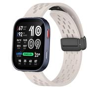 Lamshaw Correas de Silicona Compatible con Amazfit Bip MAX 50 mm Smartwatch 2,07" Correas,Correa Deportivas Magnético Silicona,Respirable,Suave de Repuesto para Mujeres y Hombres (Blanco)