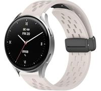 Lamshaw Correas de Silicona Compatible con Hama Smartwatch 8900 1,32"/ 8900 1,43" Correas,Correa Deportivas Magnético Silicona,Respirable,Suave de Repuesto para Mujeres y Hombres (Blanco, 20mm)