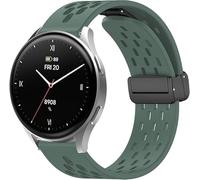 Lamshaw Correas de Silicona Compatible con Hama Smartwatch 8900 1,32"/ 8900 1,43" Correas,Correa Deportivas Magnético Silicona,Respirable,Suave de Repuesto para Mujeres y Hombres (Verde, 18mm)