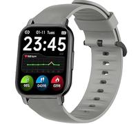 Lamshaw Correas de Silicona Compatible con Popglory 1.85'' P66 reloj inteligente Correas,Correa Deportivas Suave de Repuesto para Mujeres y Hombres (Gris)