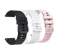 Lamshaw Correas de Silicona Compatible con SaveFamily Slim 4G/SaveFamily Enjoy 18mm Correas, Correa Respirable,Deportivas Suave de Repuesto para Mujeres y Hombres (Negro+Blanco+Rosa)
