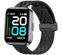 Lamshaw Correas de Silicona Compatible con Tensky Smartwatch ID208 Plus-1.8" Correas,Correa Deportivas Magnético Silicona, Respirable, Suave de Repuesto para Mujeres y Hombres (negro)