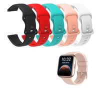 Lamshaw Correas de Silicona Compatible con Tensky Smartwatch ID208 Plus-1.8" Correas, Correa Deportivas Suave de Repuesto para Mujeres y Hombres (5 Piezas-W)