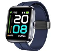 Lamshaw Correas de Silicona Compatible con Tensky Smartwatch ID208 Plus-1.8" Correas,Correa Deportivas Magnético Silicona, Suave de Repuesto para Mujeres y Hombres (Azul)