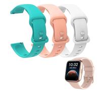 Lamshaw Correas de Silicona Compatible con Tensky Smartwatch ID208 Plus-1.8" Correas, Correa Deportivas Suave de Repuesto para Mujeres y Hombres (3 Piezas-W)