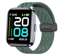 Lamshaw Correas de Silicona Compatible con Tensky Smartwatch ID208 Plus-1.8" Correas,Correa Deportivas Magnético Silicona, Respirable, Suave de Repuesto para Mujeres y Hombres (Verde oscuro)