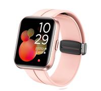 Lamshaw Correas de Silicona Compatible con Tensky Smartwatch ID208 Plus-1.8" Correas,Correa Deportivas Magnético Silicona, Suave de Repuesto para Mujeres y Hombres (Rosa)