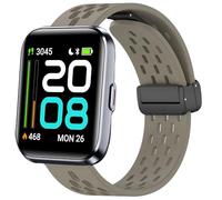 Lamshaw Correas de Silicona Compatible con Tensky Smartwatch ID208 Plus-1.8" Correas,Correa Deportivas Magnético Silicona, Respirable, Suave de Repuesto para Mujeres y Hombres (Marrón en espacio)